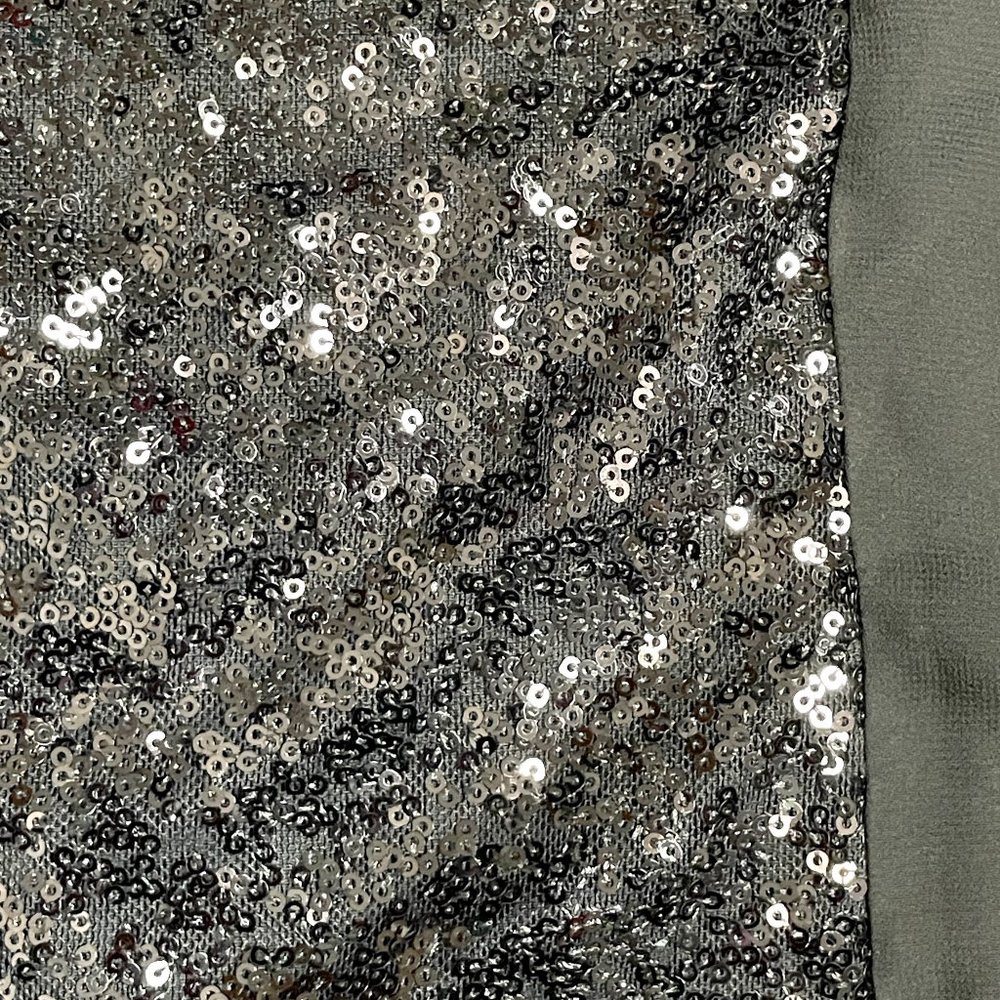 Bob Mackie sequins and chiffon black top - size large - Picture 7 of 10